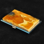 Карманная визитница из камня Симбирцит