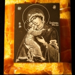 Икона Владимирская из камня Симбирцит