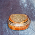 Шкатулка из камня Симбирцит с пиритом 