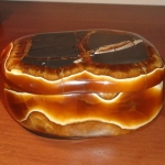 Резная шкатулка из камня Симбирцит 