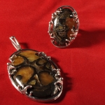 Кольцо и кулон симбирцит 