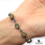 Браслет Спектропирит<br> (оправа нейзильбер)