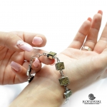 Браслет Спектропирит<br> (оправа нейзильбер)