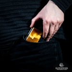 Карманная визитница с камнем Симбирцит