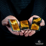 Карманная визитница с камнем Симбирцит 